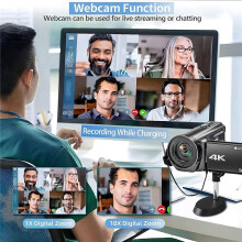 CaméScope VidéO 4K Ultra HD 56MP 30FPS Vlogging Camera, CaméRa VidéO éTanche à NuméRique 18X pour YouTube