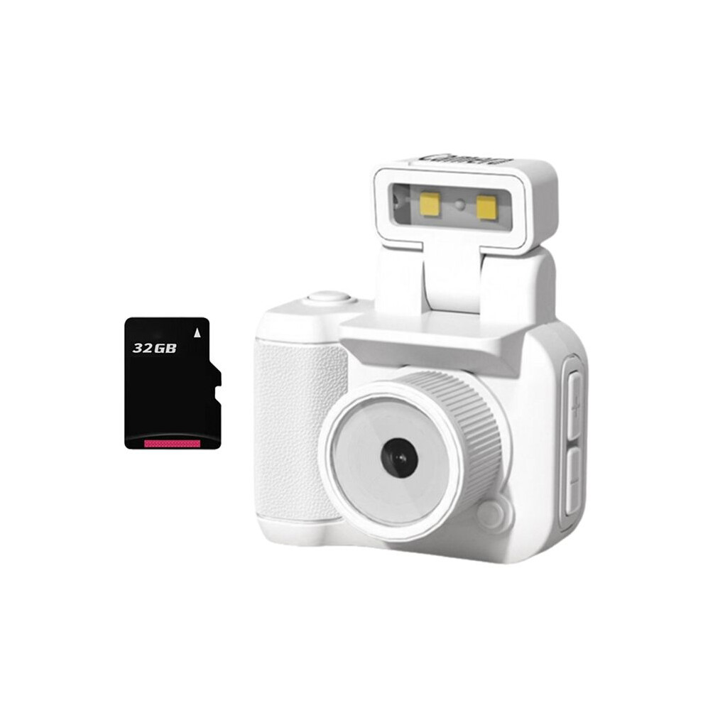 Slr Style Camera Cmos 32Gb With Flash Light & Charging Dock Portable Video Recorder Dv 1080P With Lcd Screen White 6032797430580