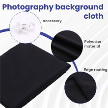 1.5x2M Sfondo Fotografico Fondale In Tessuto per Studio Fotografico Video Props Decorazione Murale Tinta Unita Nero