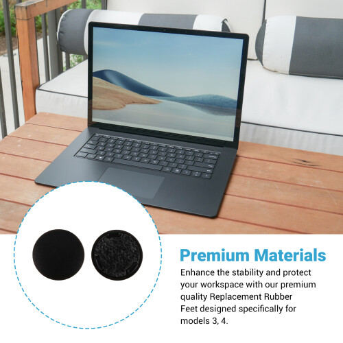Replacement Rubber Feet for Surface Laptop Models 3, 4 - Bottom Case Foot Pad Black 2