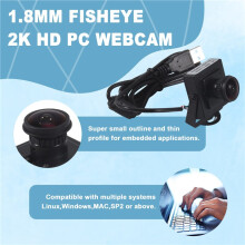 160 Graders Vidvinkel 1,8 mm Fisheye 2K HD PC-Webbkamera Plug & 30fps 2560x1440 Höghastighetsvideo Live Datorkamera