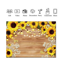 Zonnebloem Achtergrond Fotografie Doek 210x150cm Gele Bloem Muur Tuin Bruiloft Verjaardag Fotografie Achtergrond Doek