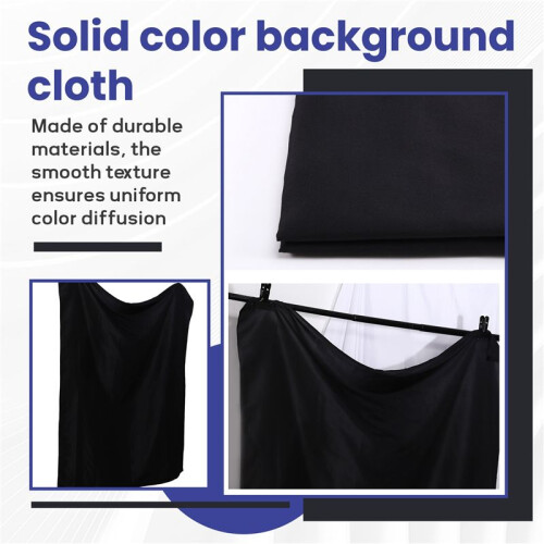 1.5x2M Photography Background Backdrop Cloth for Photo Studio Video Props Solid Color Wall Decor Black 2