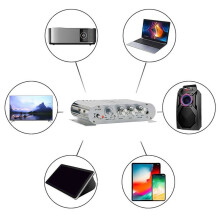 ST-838 HiFi 2.1 Channel Power Amplifier 80Wx2 Stereo Bass Sound Amp with Subwoofer Output Home Audio Amplifier White