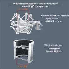 Mic Arm Stand for Recording,Podcasting,Adjustable Suspension Boom Scissor Arm Stand with Filter,Shock Mount White