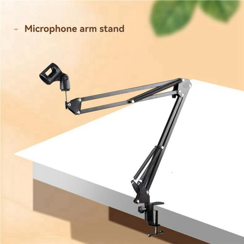 Desktop Microphone Stand Adjustable Microphone Stand with F-Clamp,Suitable for 1.75in Diameter Mics 2
