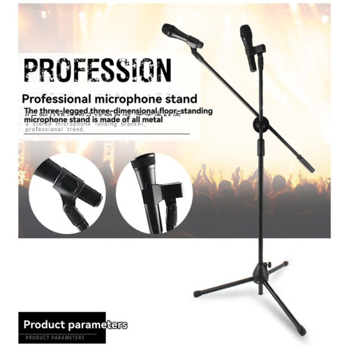 Adjustable Professional Microphone Stand with Boom Arm Sturdy Base for Studio and Live Performances 2