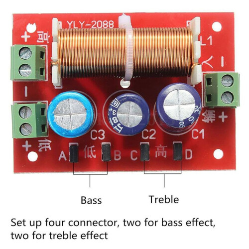 5X 400W Speaker Crossover 2 Way High-Low 4-16 Ohm Frequency Divider for Speaker 2