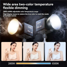 2X 60 W LED-Handvideoleuchte, Zweifarbig, 2800 K - 6500 K, COB, Hochleistungs-Fülllicht, Tragbares Fülllicht für Live-Übertragungen, EU-Stecker