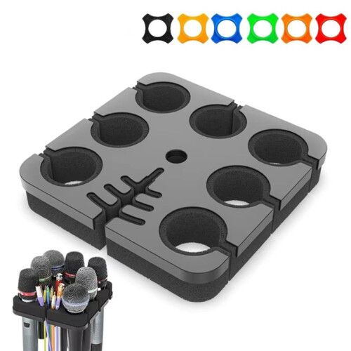 Supporto Multiplo per Microfono per Supporto Microfono, Vassoio Quadrato, Contiene Fino A 7 Microfoni Sul Palco, Organizer e Display 1