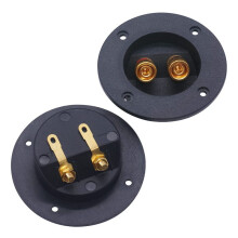 9 Pcs DIY Home Car Stereo 2-Way Speaker Box Terminal Binding Post Round Spring Cup Connectors Subwoofer Plugs (Black)