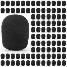 100 PeçAs Microfone Fone de Ouvido Grade Para-Brisa Esponja Espuma Preta Capa de Microfone 30 Mm X 8 Mm