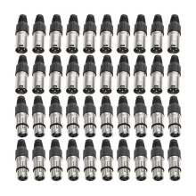 40 Pcs 3Pin Microphone XLR Connectors, 20 Male & 20 Female Mic Audio Cable Plug for DIY Recording, Mixing
