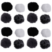 4X Universal Lavalier Microphone Furry Windscreen Fur Windshield Wind Muff Soft for   Lapel Lavalier Mic 5mm