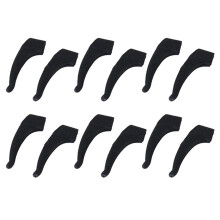 6 Pairs of Ear Hooks Glasses Supports Anti-Slip Silicone - Black