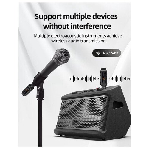 2X New 48V Capacitor XLR Adapter Wireless Microphone Transmitter Receiver for Dynamic Microphone Guitar Audio Mixer 2