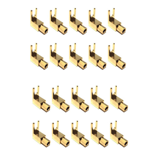 Right Angle Spade Fork & Binding Post - 4mm Banana Plug Socket - Spade Fork Connector for Speaker & Power & Amp(20 Pack)