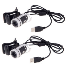 2X USB 2.0 12 Megapixel HD Camera Web Cam 360 Degree with MIC Clip- for Desktop Skype Computer PC Laptop