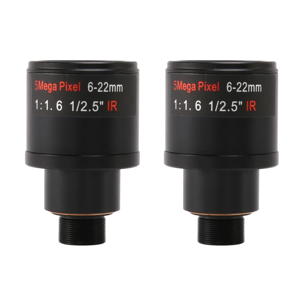 Photos - Surveillance Camera 2X CCTV Lens 1/2.5 Inch 6-22mm 5MP M12 Mount Varifocal Lens F1.6 for 4MP/5MP CMOS/CCD Sensor Security IP/AHD Camera