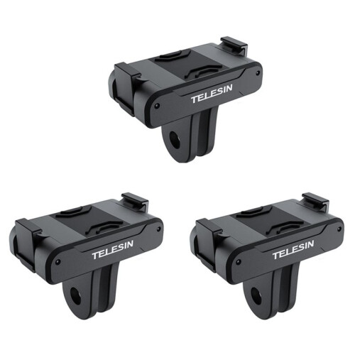 3X TELESIN Magnetic Two Claw Adapter Action Camera Accessories for  OSMO Action 3 Adapter