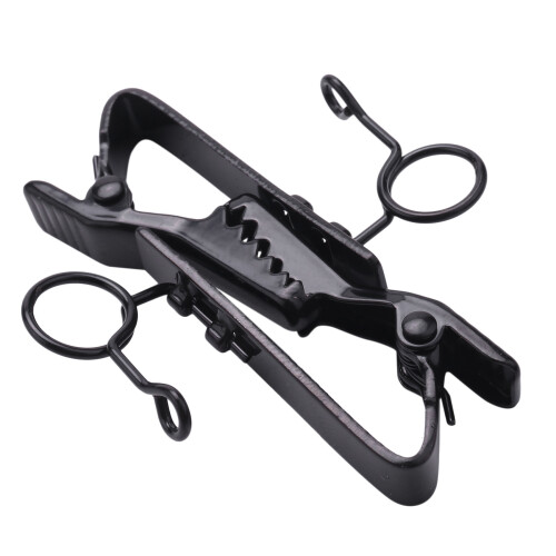 10 Pcs Ring  7.5 mm Microphone Clip Holder Tie Clip Collar Clip Practical (Black) 1