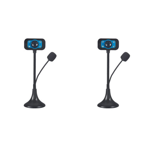 2X Web Camera USB High Definition Webcam 4 LED Web Cam with MIC Desktop for Skype Youtube Computer PC Laptop