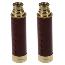 2X Pocket Telescope Brass 25X30 Binoculars Monocular Telescope Hand Telescope in Gold