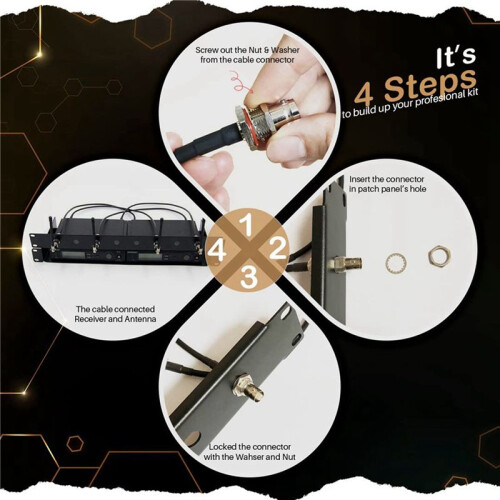 Wireless Microphone Antenna Extension Cable 2ft with BNC Connector, 8-Pack for Rack Mount Systems 2