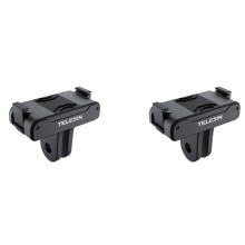 2X TELESIN Magnetic Two Claw Adapter Action Camera Accessories for OSMO Action 3 Adapter