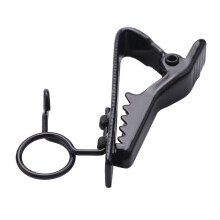 10 Stueck Ring  7.5 mm Mikrofon Clip Halter Krawattenklammer Kragenclip Praktisch (Schwarz)