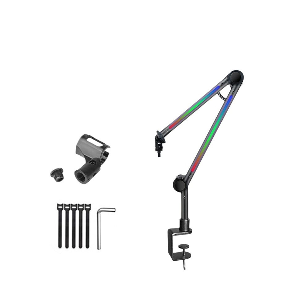 Rgb Microphone Arm Stand,Mic Arm With Rgb ,Rotatable Suspension Boom Scissor Stand For Gaming Streaming B Light 4762428477326