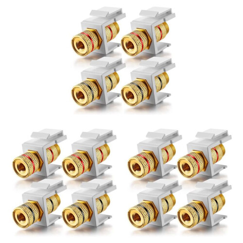 Banaan Jack Binding Post  Jack Insert met Zwarte &  Ringen, Schroef Type Audio Speaker , 6 Paar/12 Pack