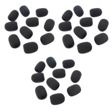 300Pcs Microphone Headset Grill Windshield Sponge Foam Black Mic Cover 30mmx8mm