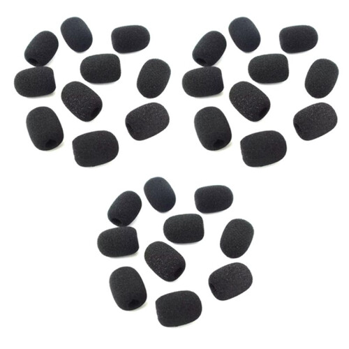 300Pcs Microphone Headset Grill Windshield Sponge Foam Black Mic Cover 30mmx8mm
