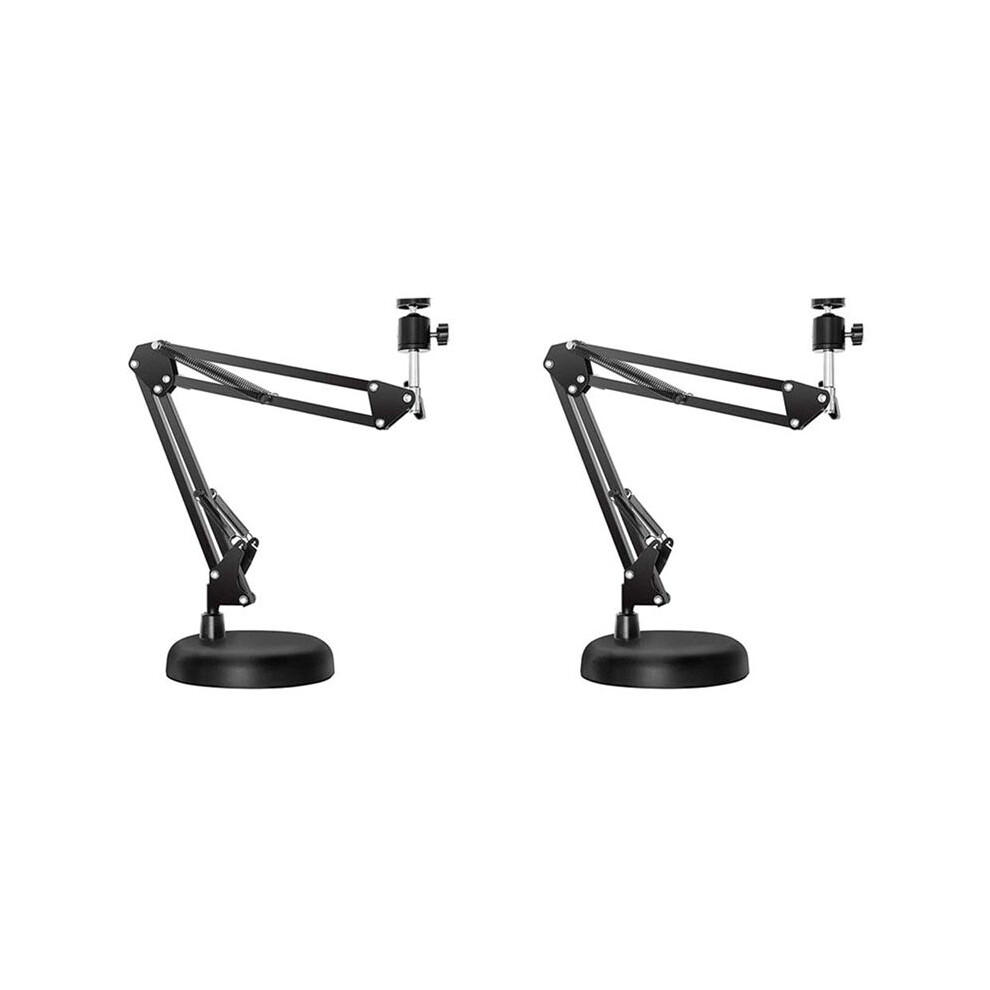 2X Webcam Stand For Desktop Suspension Boom Scissor Arm Stand With Upgraded Round Base,For Webcam 6131797838836