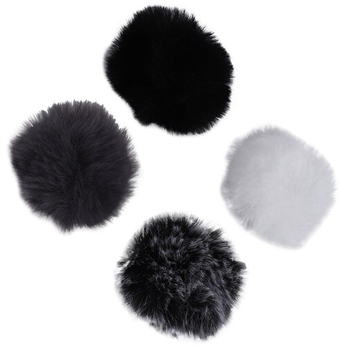 6X Universal Lavalier Microphone Furry Windscreen Fur Windshield Wind Muff Soft for    Lapel Lavalier Mic 1