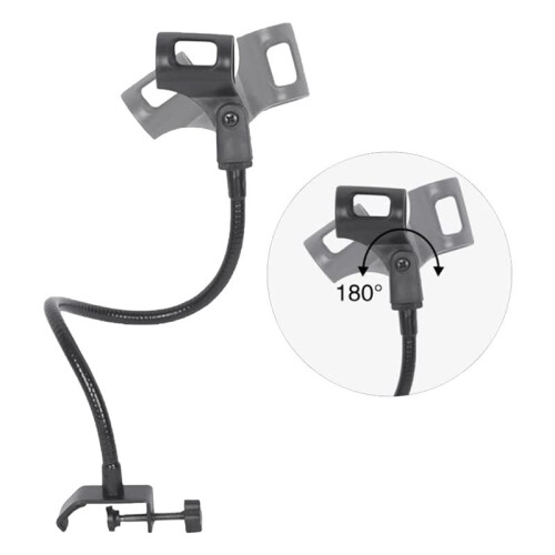2X Suporte de Microfone 360 Graus Flexível Gooseneck Suporte de Microfone Ajustável Suporte de Braço de Microfone de Mesa com Clipe 1