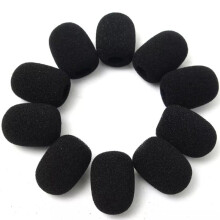 300Pcs Microphone Casque Gril Pare-Brise ÉPonge Mousse Noire Couverture de Microphone 30mmx8mm