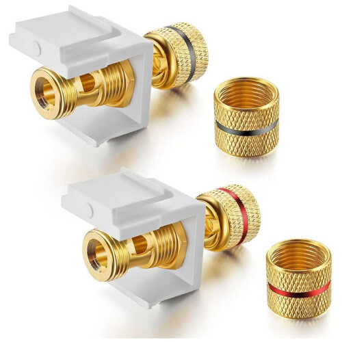 Banana Jack Binding Post  Jack Insert with Black & Red Rings, Screw Type Audio Speaker , 6 Pairs/12 Pack 2