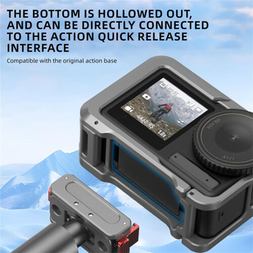 Quick Release Cage for OSMO ACTION 5PRO/4/3  Camera Foldable Mount with Cold Shoe Full Protective Frame Case 1