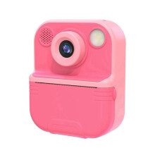 HD 1080P Kids Instant Print Digital Camera Instant Printing Kamera Födelsedagspresent för Skojs Skull Fotografering Rosa