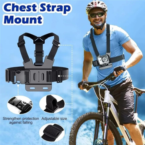 All-in-One 6pcs Action Camera Kit  Strap Chest Strap Mount Adjustable for  Phone Osmo Enhanced Stability 1