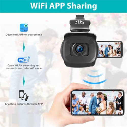 4K Video Recorder Camera 64MP Camcorder for Stream Rotate 4.0Inch Touch Screen Professional Digital Camera 2