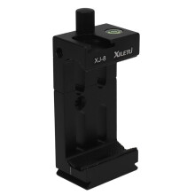 6X XILETU XJ-8 Tripod Bracket Mobile Phone Holder Clip for Phone Flashlight Micro-Phone with Spirit Level Black