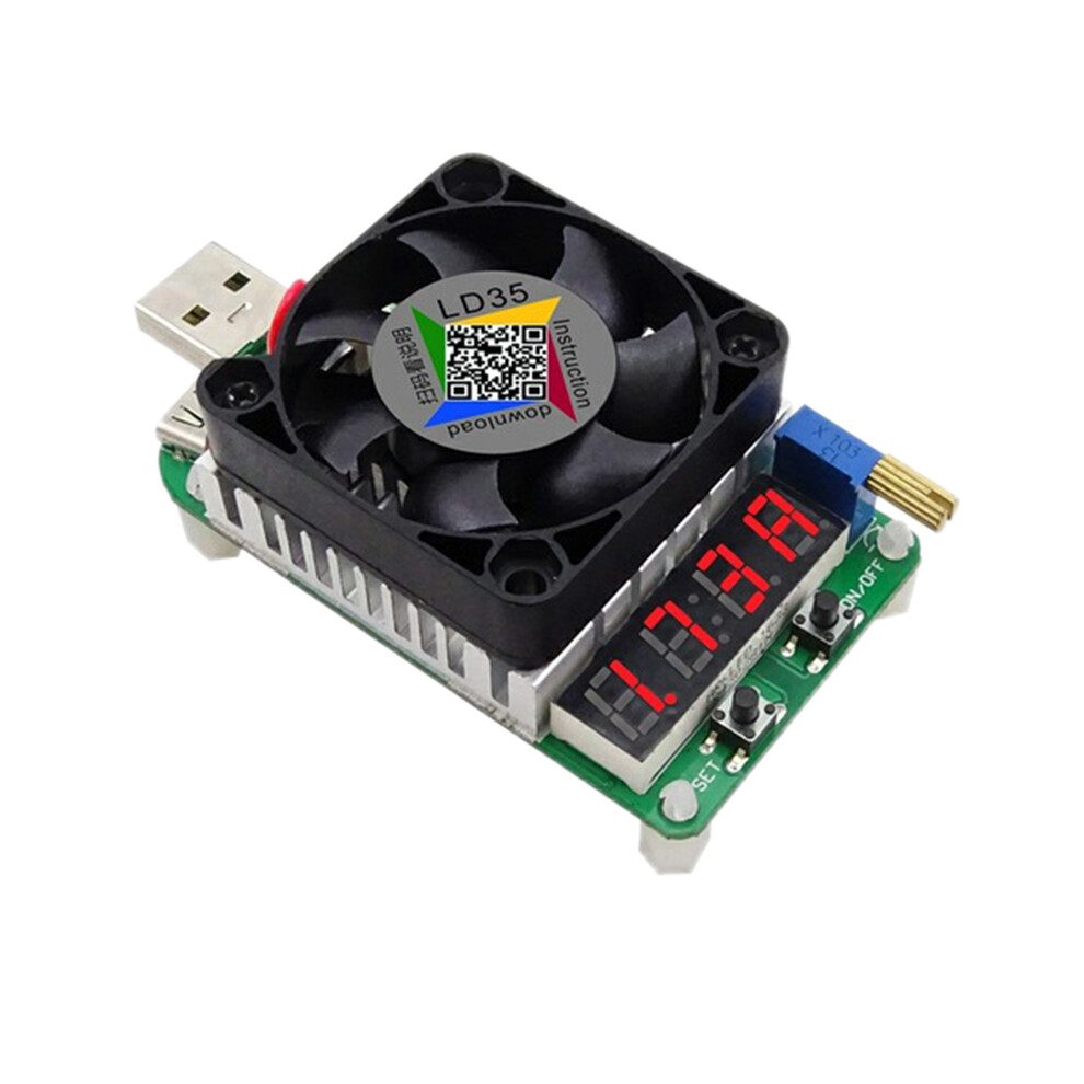 Electronic Load Resistor Usb Interface Discharge Battery Test Led Display Fan Adjustable Current Voltage 25W/35W(Ld35) 6033805467772