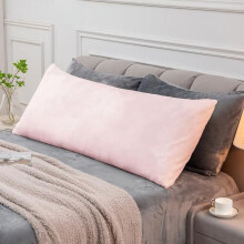 Fuzzy fleece kropspudebetræk lyserødt 20x54 tommer med lynlås