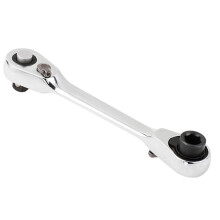 1/4 Ratchet Handle Wrench Mini 635mm 2 In 1 Double Ended Quick Socket Ratchet Rod Spanner Hand Wrench Bit Screwdriver Tools