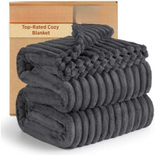 GentleSoft Grey Full Blanket for Bed - Cozy Soft Blankets for Women, Cute Large Throws for Girls, 84x90 Inches