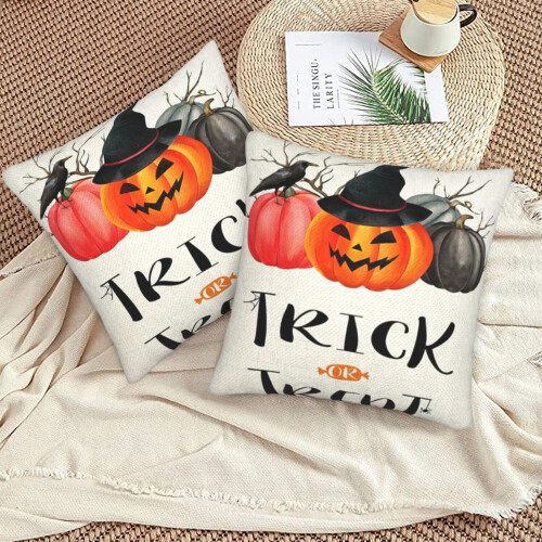 Conjunto de 2 capas de almofada decorativas de Halloween, 50x50cm (20x20 polegadas).