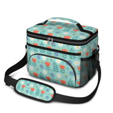 Sac à lunch isotherme à motif floral 10 x 6,7 x 8 pouces